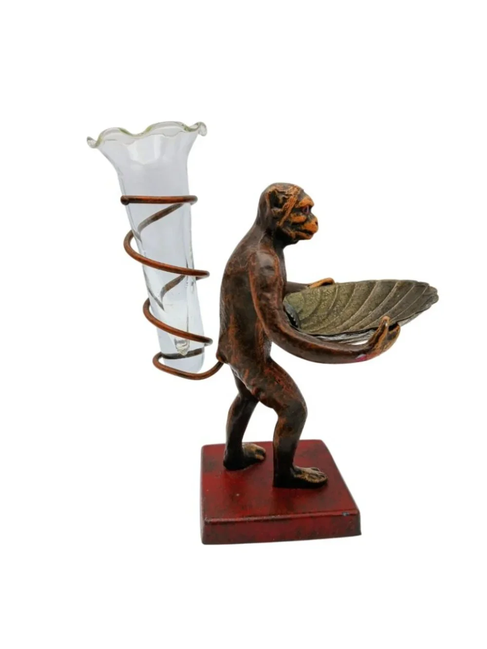 Petite Choses Monkey Bud Vase Clamshell Tray Cast Metal Figure 6
